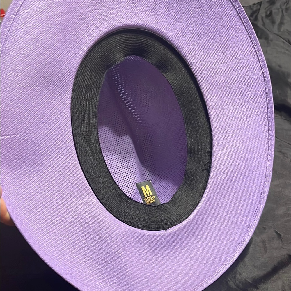 Lavender Yute Fedora with Beaded Accent - Picture 3 of 5